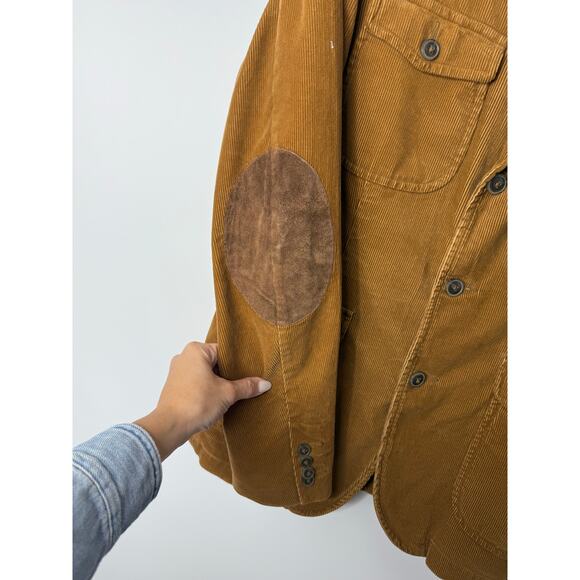 Vintage 90’s Polo Ralph Lauren Corduroy Blazer Sport Coat Brown Elbow Patch L - Picture 6 of 10